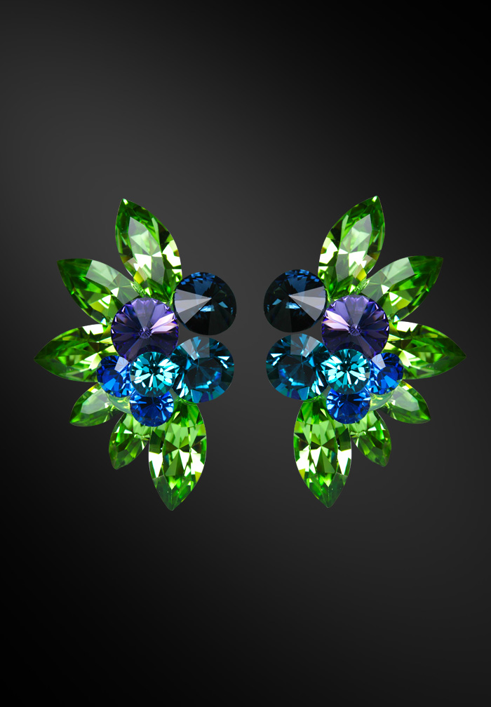 Zdenka Arko Peridot & Tanzanite Crystal Earrings UH12004-111-Peridot