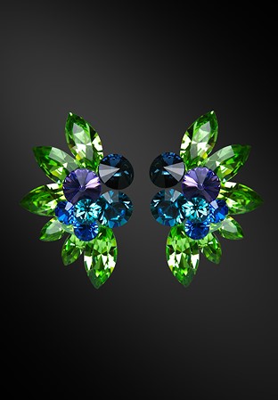 Zdenka Arko Peridot & Tanzanite Crystal Earrings UH12004-111-Peridot