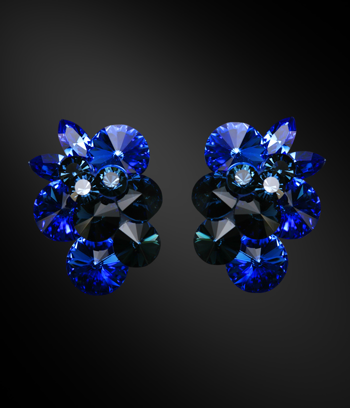 Zdenka Arko Sapphire & Montana Crystallized Earrings UH14002-103 -Sapphire / Montana