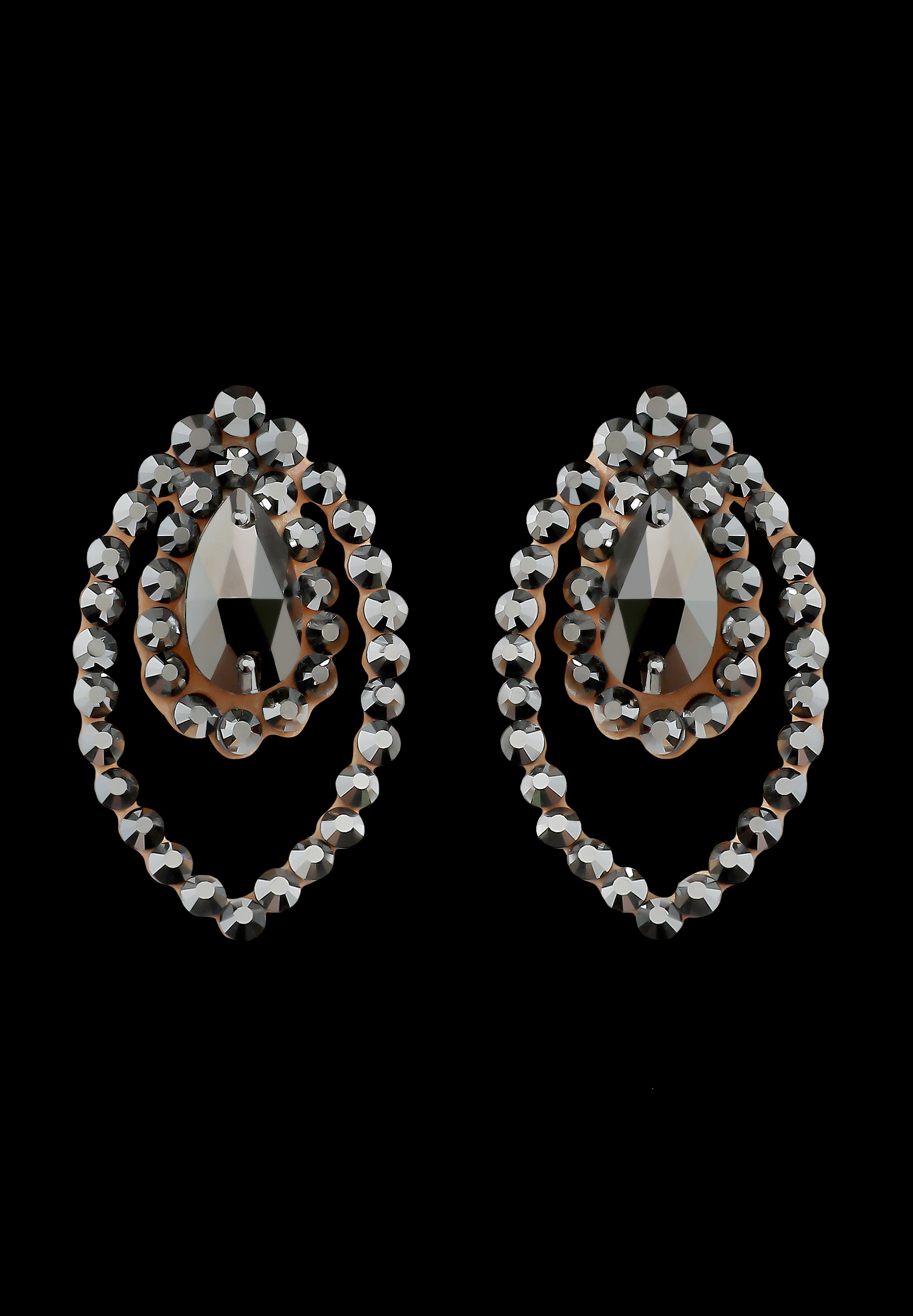 Women Ballroom Jewelry Accessories Earrings Crystal Jet Hematite 