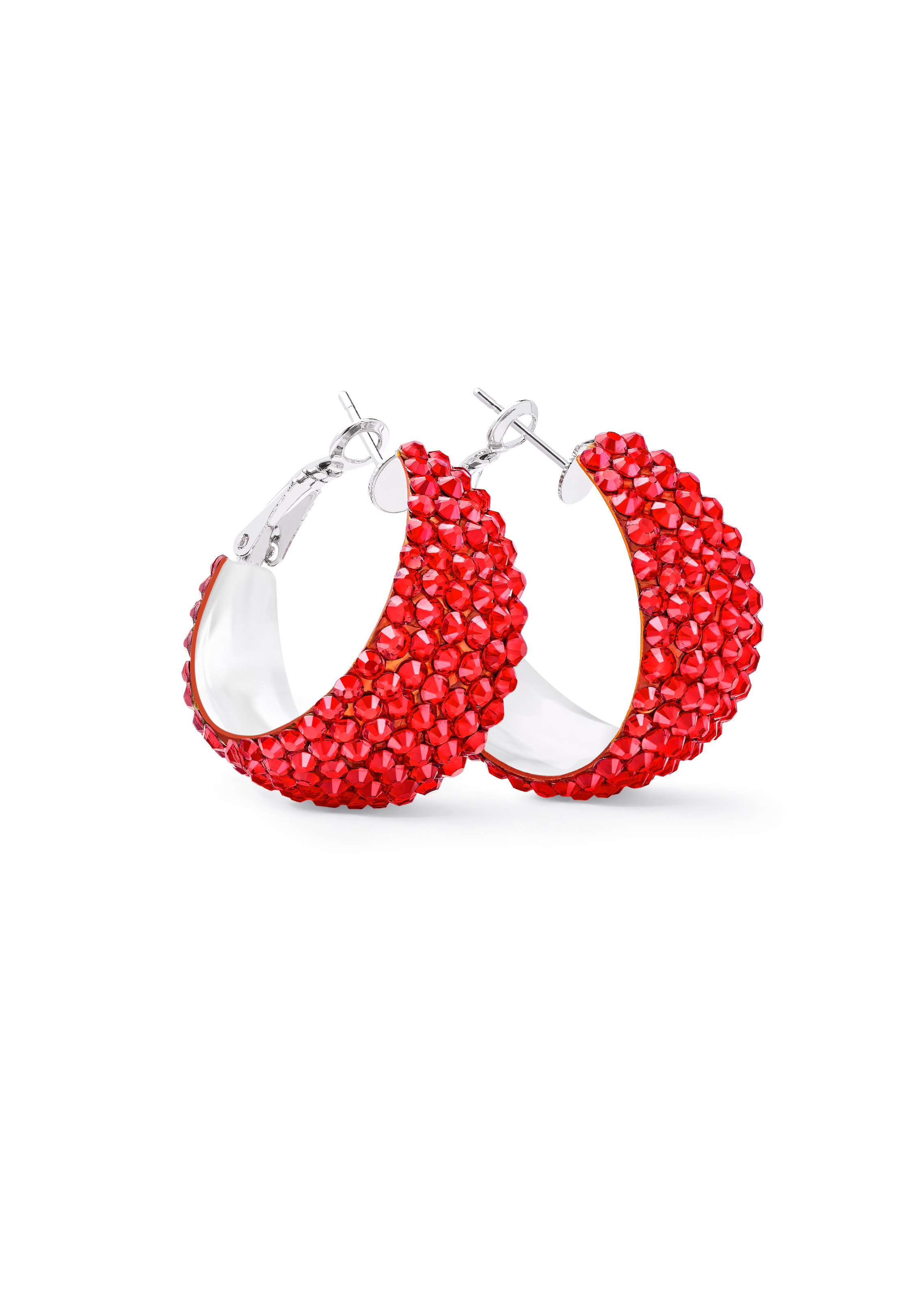 Zerlina Crystal Hoop Earrings - test-Small-Light Siam