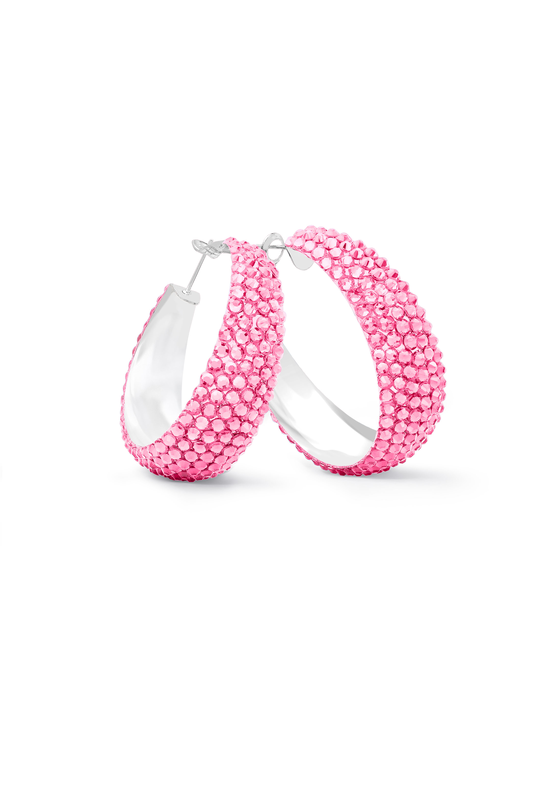 Zerlina Crystal Hoop Earrings - test data-L (1.75 X 1.75 inch)-Light Rose