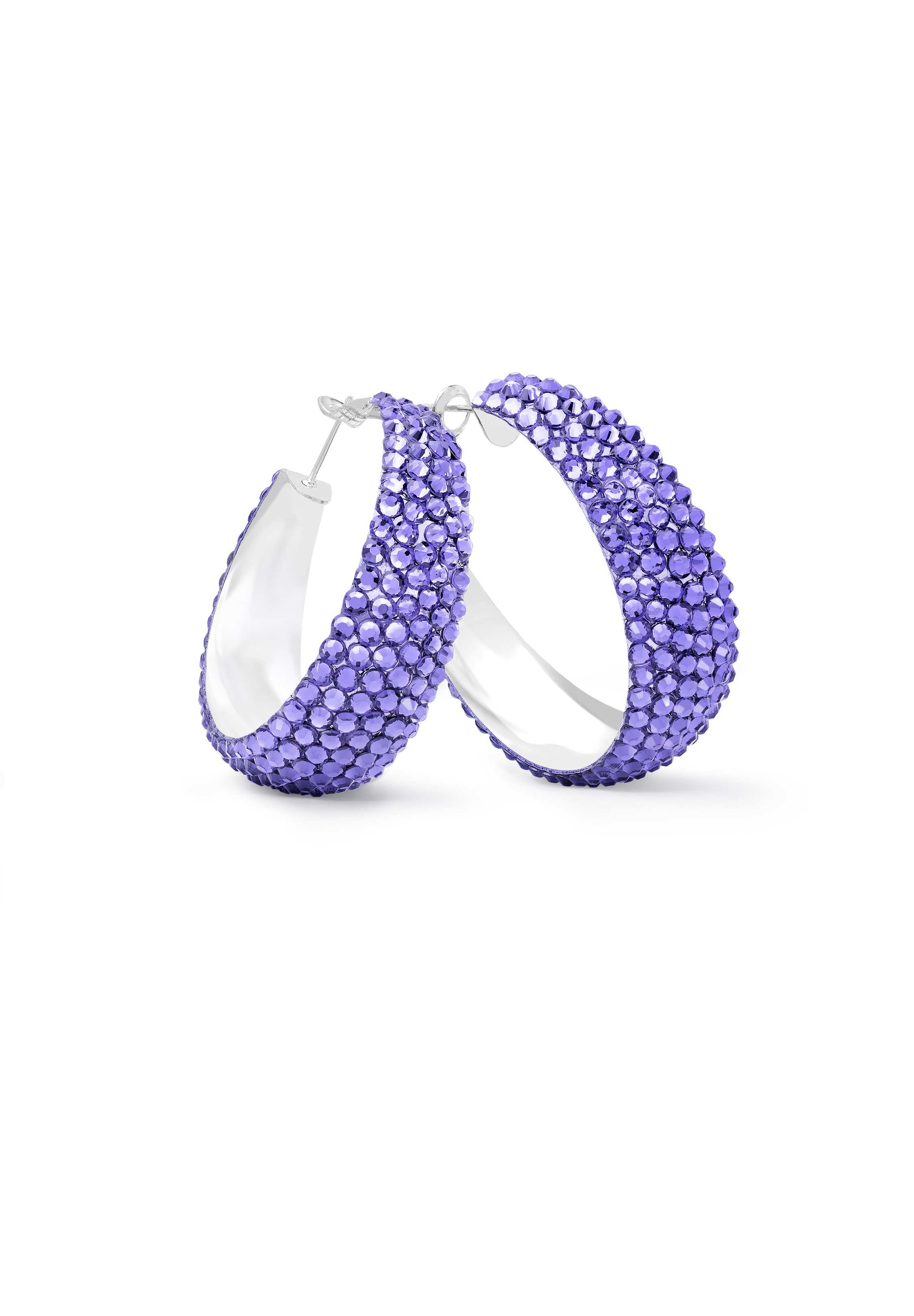 Zerlina Crystal Hoop Earrings - test data-L (1.75 X 1.75 inch)-Tanzanite