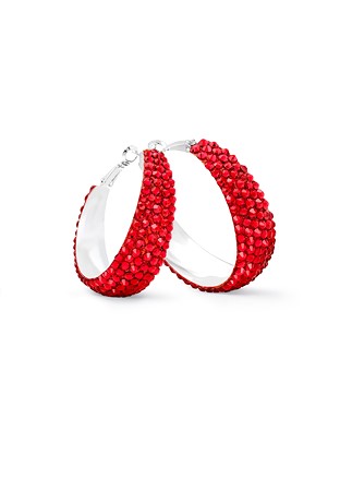 Zerlina Crystal Hoop Earrings-L (1.75 X 1.75 inch)-Light Siam