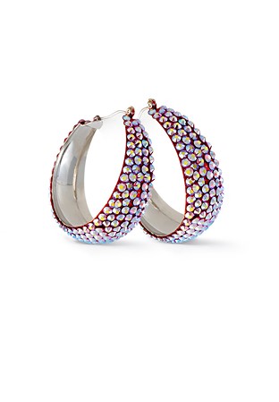 Zerlina Crystal Hoop Earrings-L (1.75 X 1.75 inch)-Light Siam AB