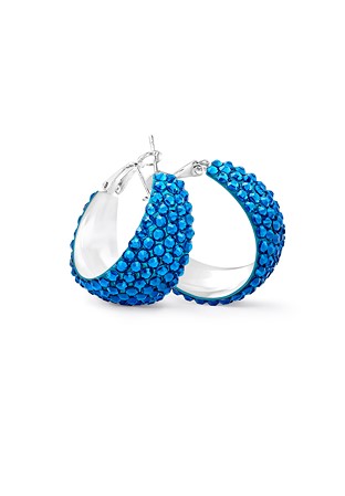 Zerlina Crystal Hoop Earrings-S (1.2 x 1.2 inch)-Capri Blue