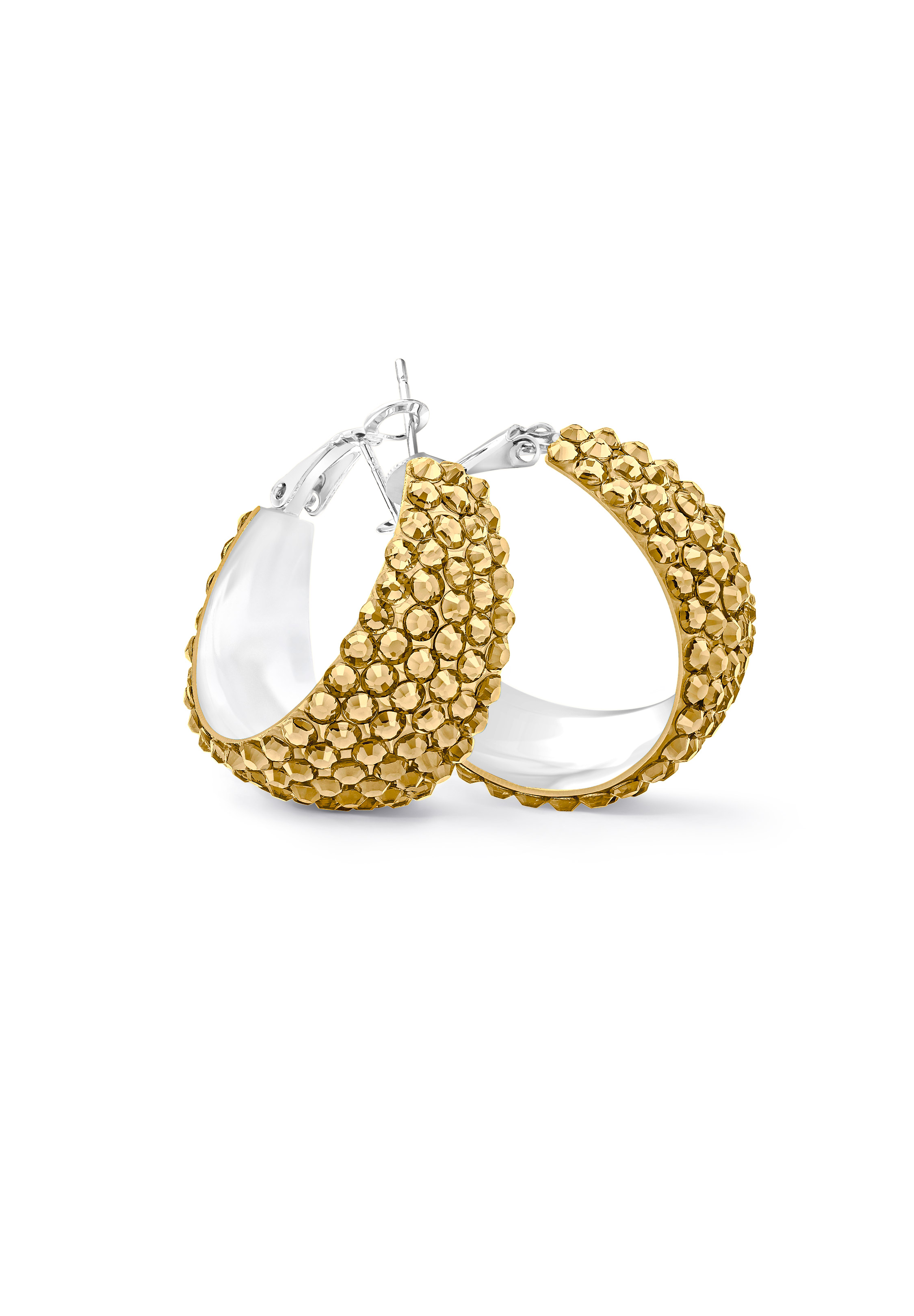 Zerlina Crystal Hoop Earrings-S (1.2 x 1.2 inch)-Golden Shadow