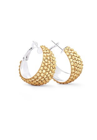 Zerlina Crystal Hoop Earrings-S (1.2 x 1.2 inch)-Golden Shadow