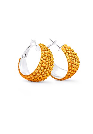 Zerlina Crystal Hoop Earrings-S (1.2 x 1.2 inch)-Topaz