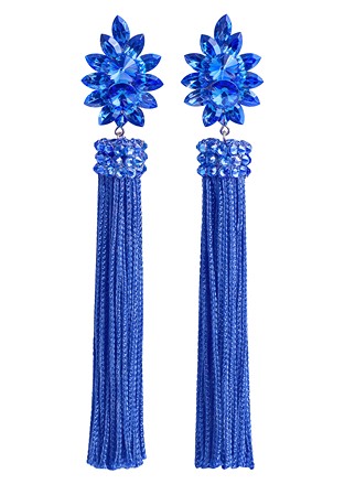 Zerlina Crystallized Blue Fringe Earrings Sapphire FC307-Sapphire