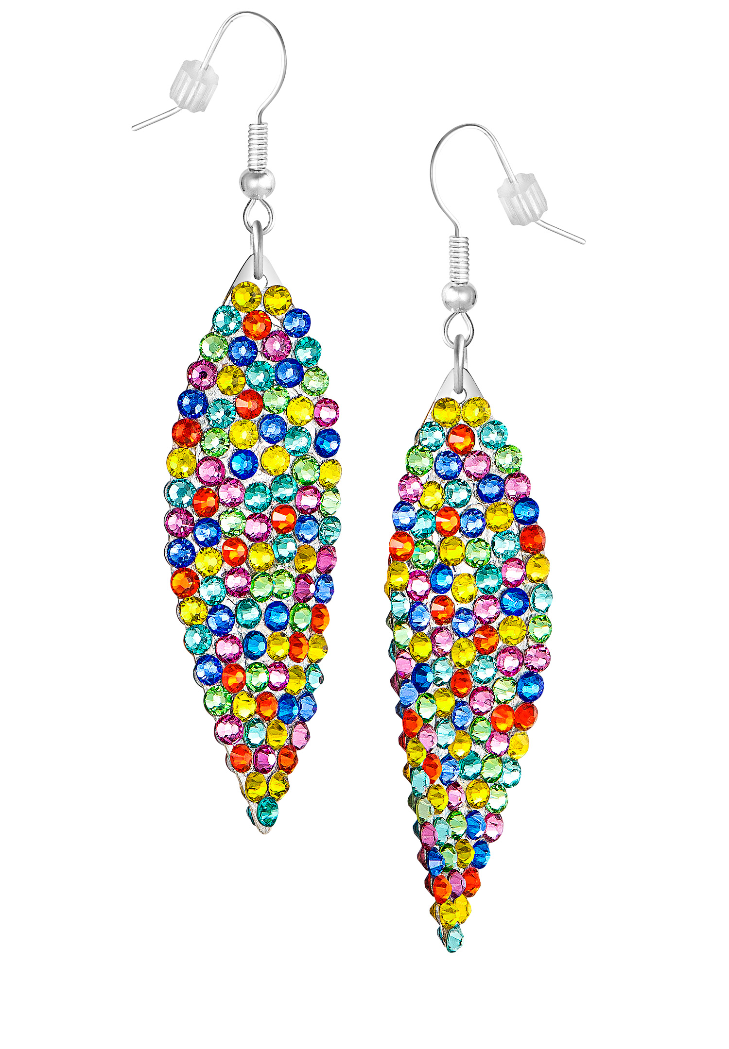 Zerlina Swarovski Rhinestone Leaf Drop Earrings Mix ZC205-Multiple