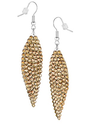 Zerlina Swarovski Rhinestone Leaf Drop Earrings Metallic Sunshine ZY204-Metallic Sunshine