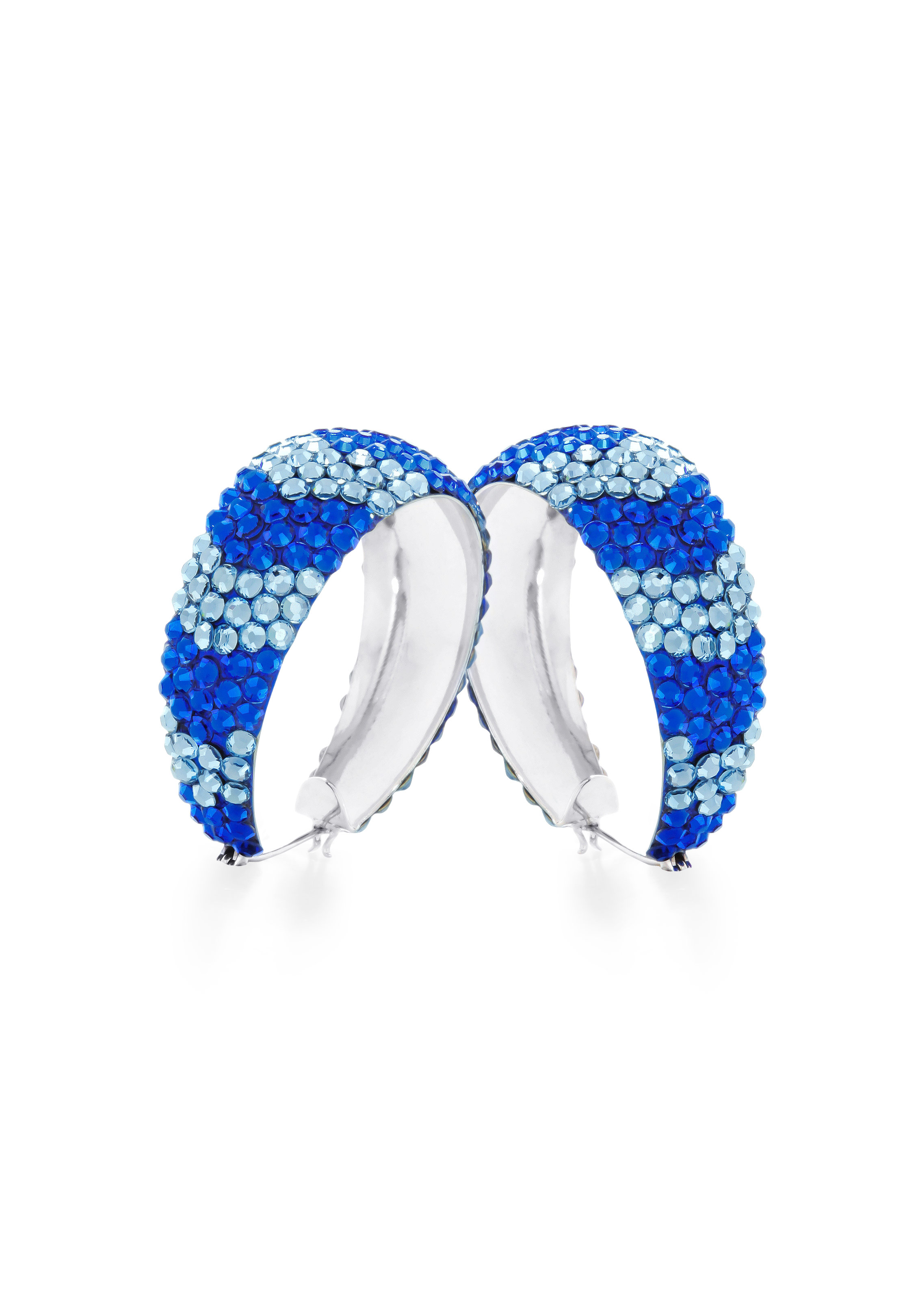 Zerlina Crystal Hoop Earrings HE/L PE AQCB-Aquamarine / Capri Blue