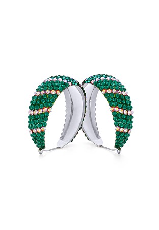 Zerlina Crystal Hoop Earrings HE/L PE EMCAB-Emerald