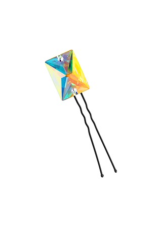 Candra Rectangle Crystal Hair Pins PI-360-Crystal AB
