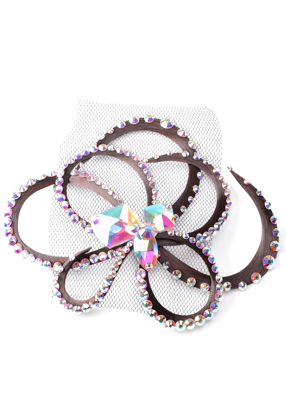 Taka Flirty Floral Crystal Hair Wig HO-005-Dark Brown