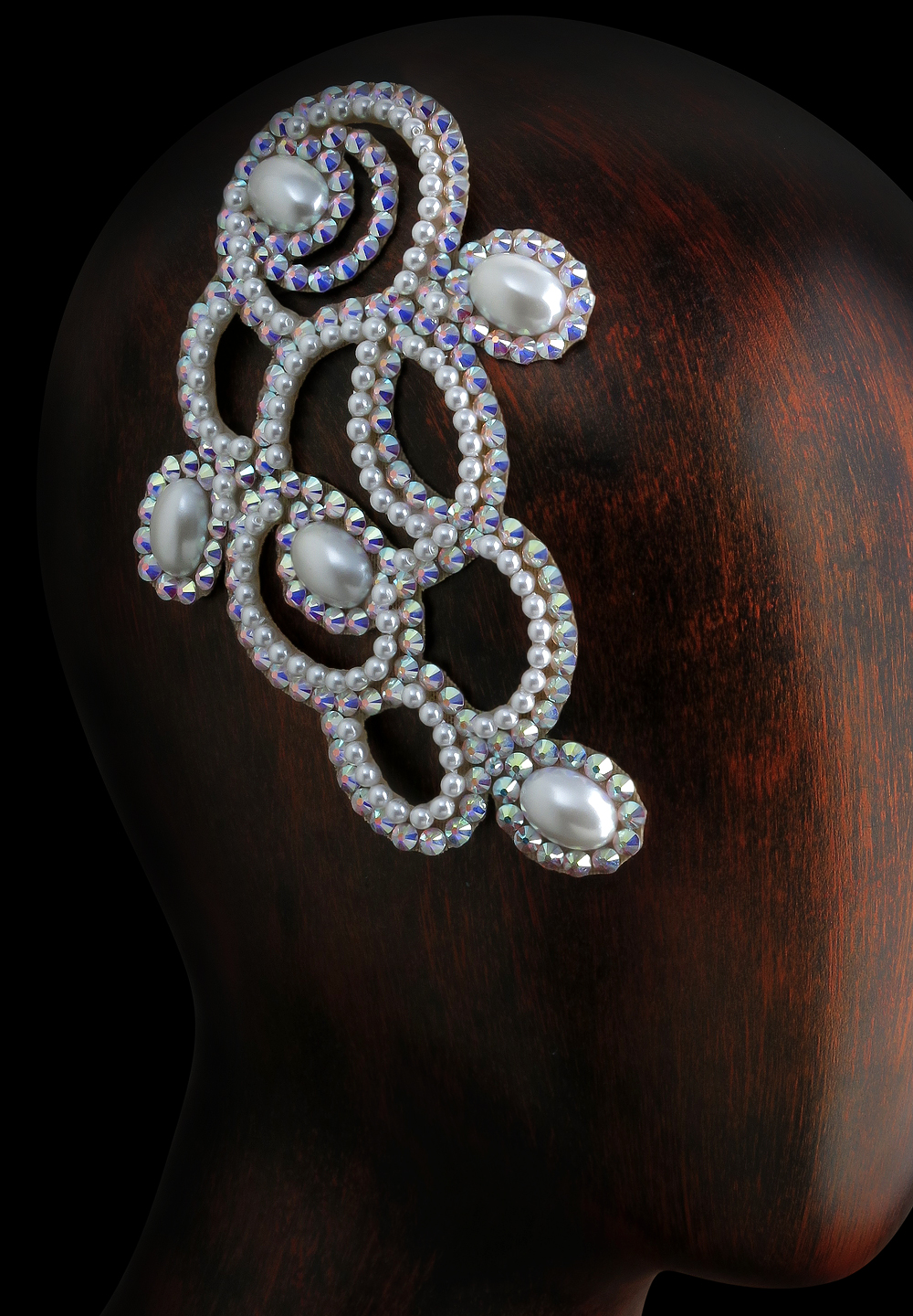 Verona Rhinestone Hairpiece CX114 Crystal AB Pearl-Crystal AB / White Pearl