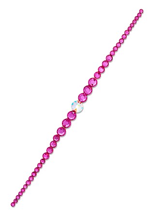 Verona Rhinestone Headpiece HD-369-1-Fuchsia / Crystal AB