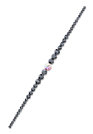 Verona Rhinestone Headpiece HD-369-3-Jet Hematite / Crystal AB