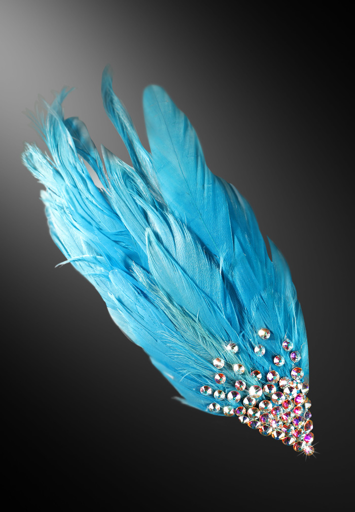 Zdenka Arko Crystal AB Rhinestone Hairpiece HA11001-38-Turquoise / Crystal AB