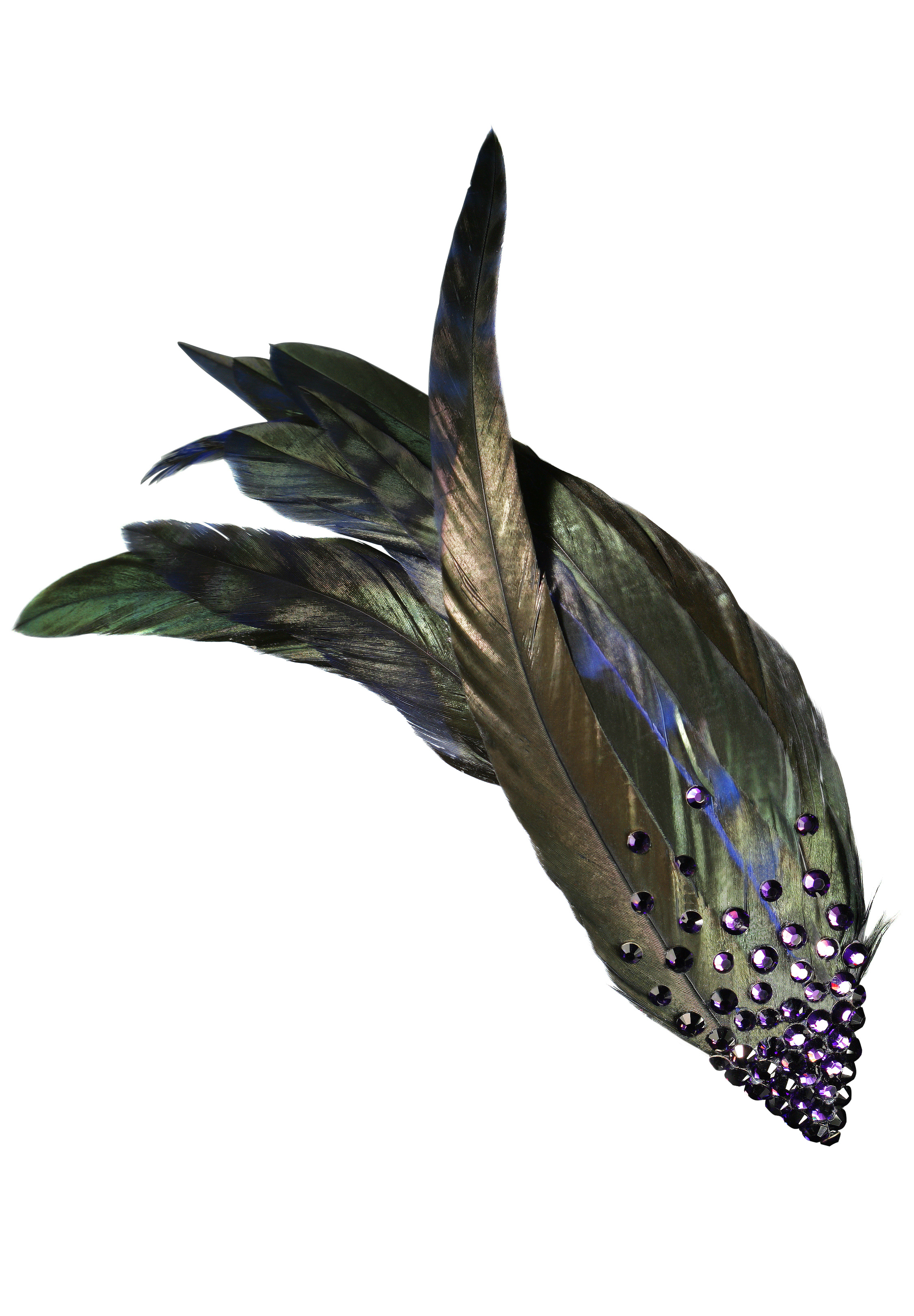 Zdenka Arko Tanzanite Rhinestone Hair Piece HA11001-34-Tanzanite / Dark Peacock