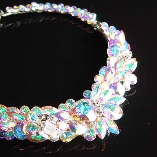 Rhinestone Necklace CHN01 CAB-Crystal AB