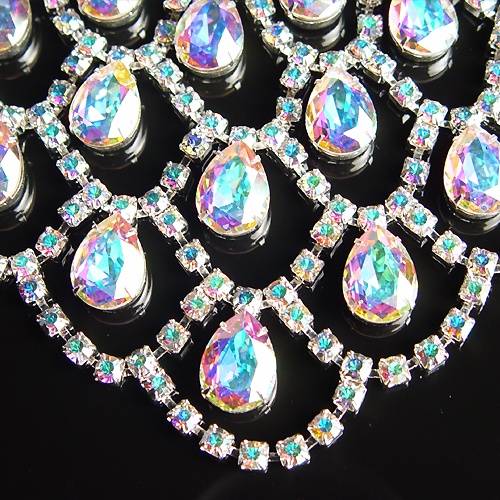 Rhinestone Necklace JNE227 CAB-Crystal AB