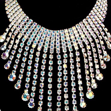 Rhinestone Necklace N208006 CAB-Crystal AB