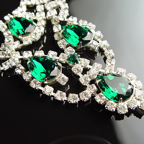 Rhinestone Necklace N4002 EM-Emerald