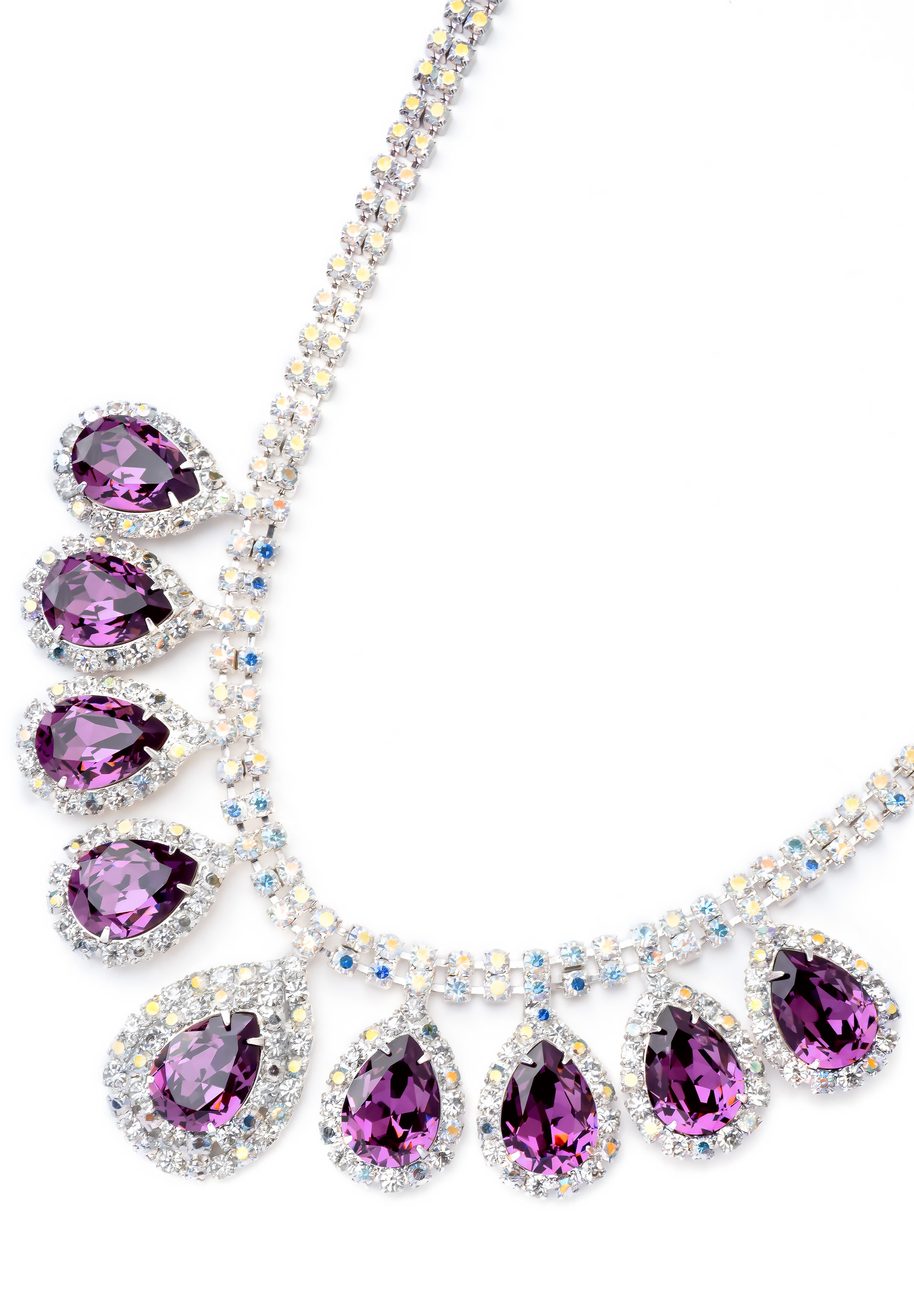 Rhinestone Necklace N880183 AMST-Amethyst