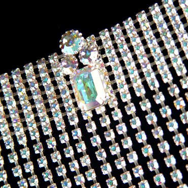Rhinestone Necklace N880290 CAB-Crystal AB