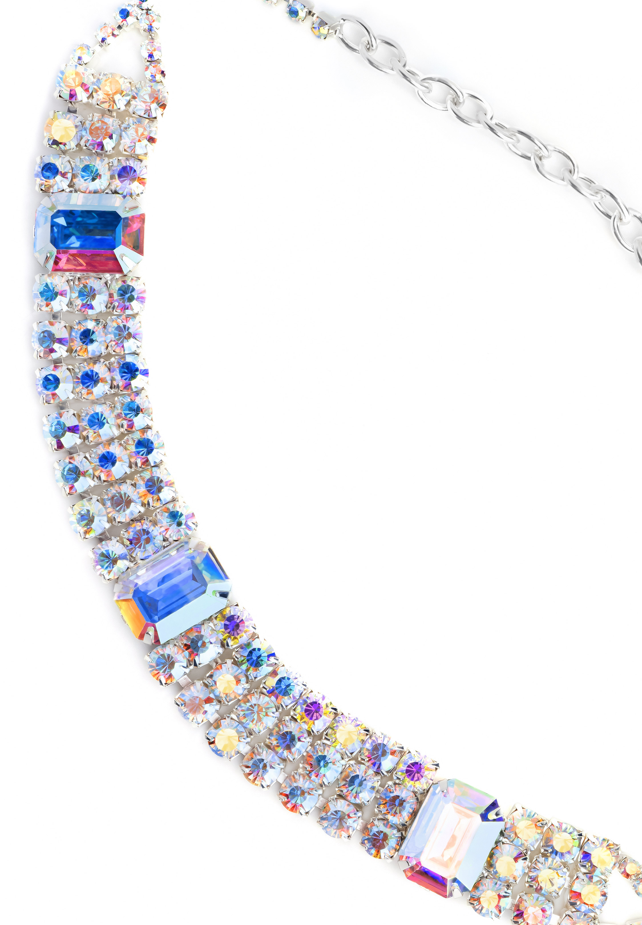 Rhinestone Necklace N880299 CAB Rhinestone Jewelry