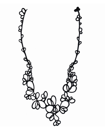 Pelure Petals Necklace-Black
