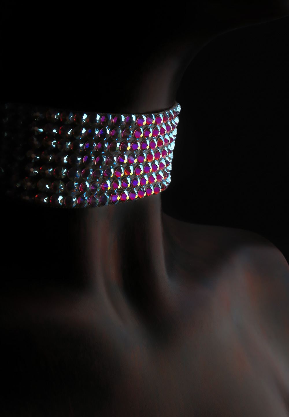 Sarika 7 Row Rhinestone Choker CK-651-Crystal AB