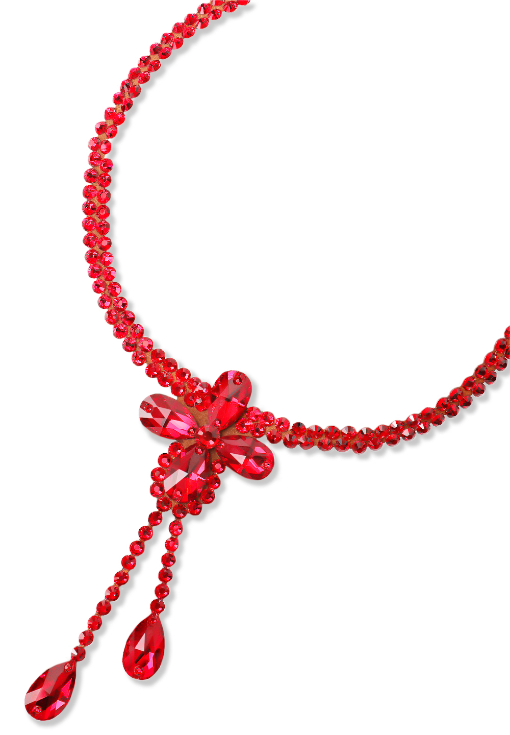 Serena Crystal Necklace NK-603-1-Light Siam