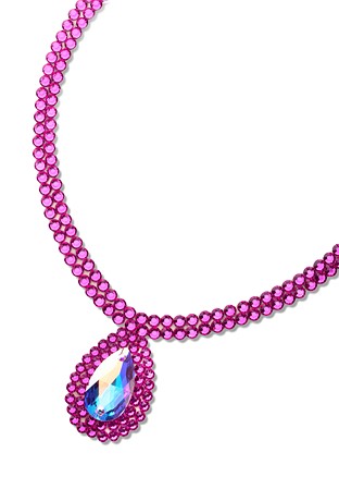 Serena Crystal Necklace NK-902-3-Fuchsia