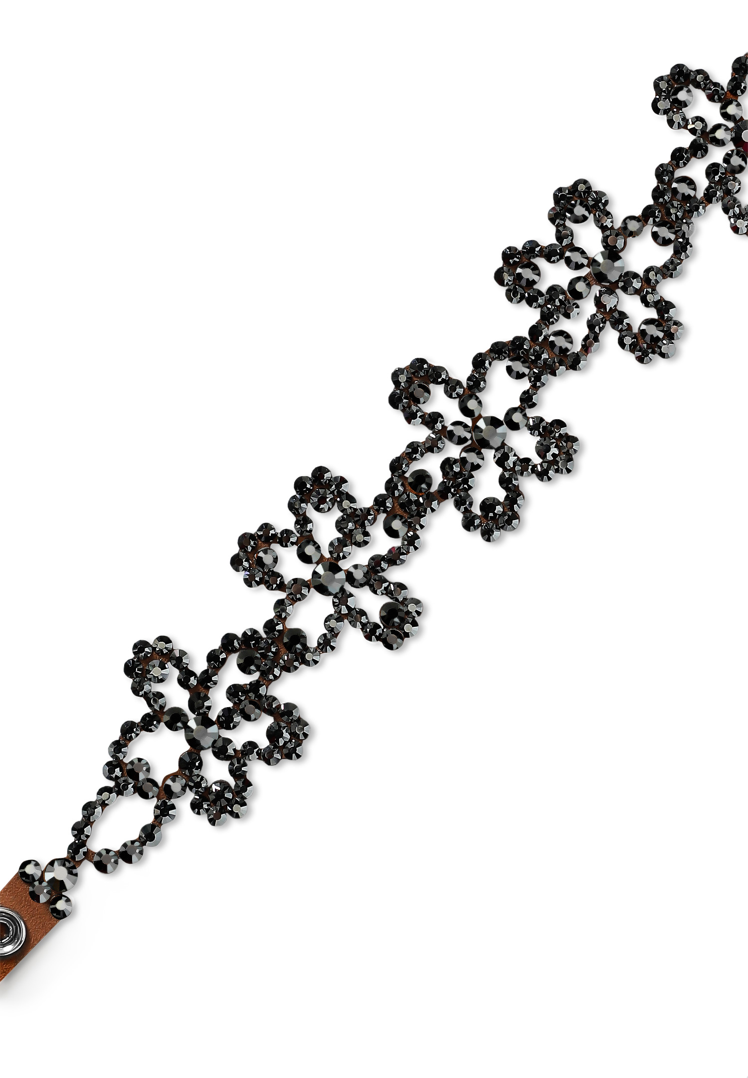 Serena Crystal Choker CK-909-1-Jet Hematite