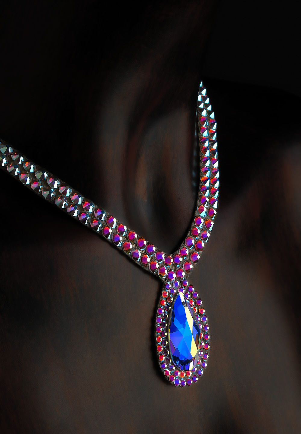 Serena Crystal Necklace DCX604-Crystal AB