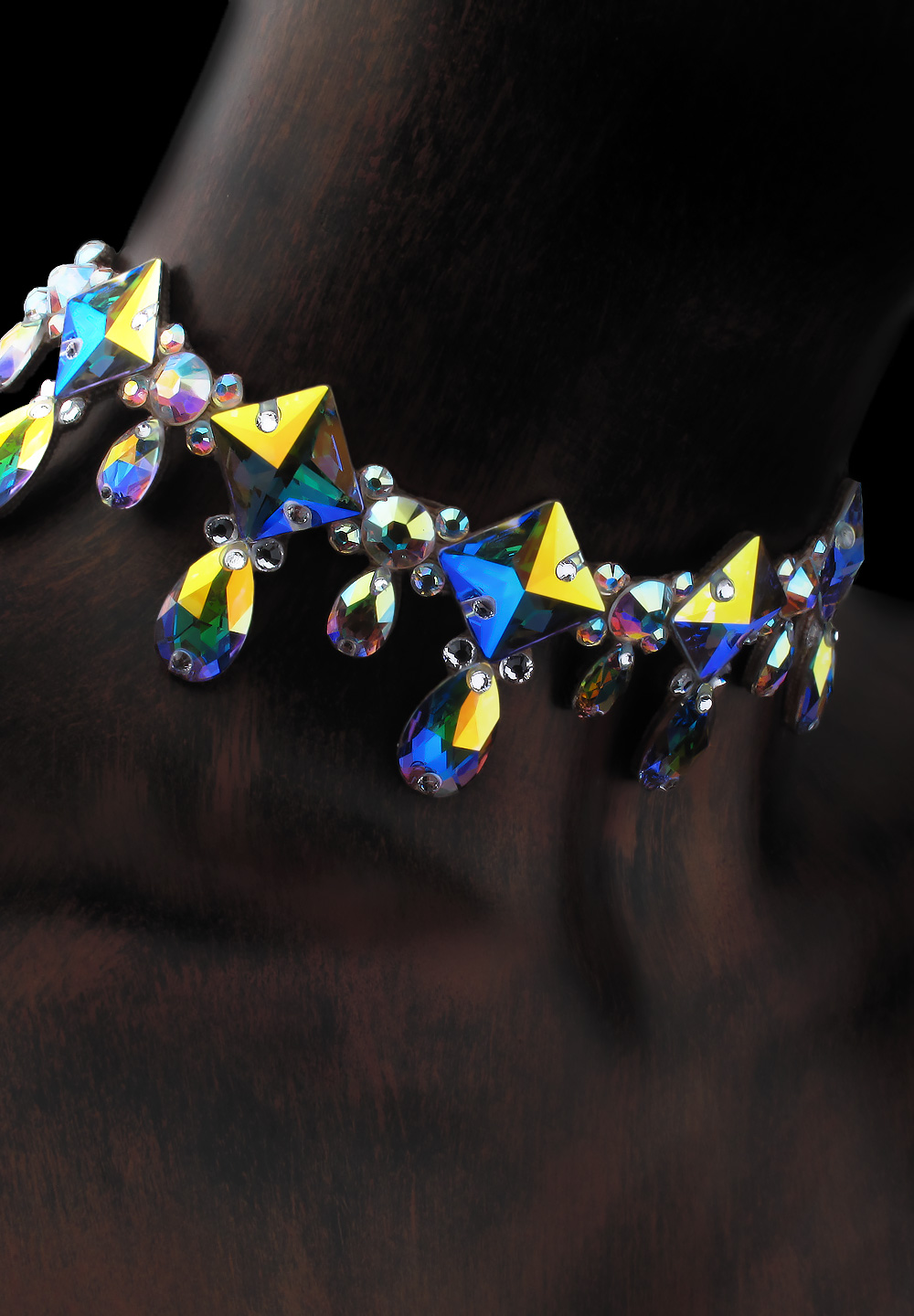 Serena Rhinestone Choker CK-525-Crystal AB