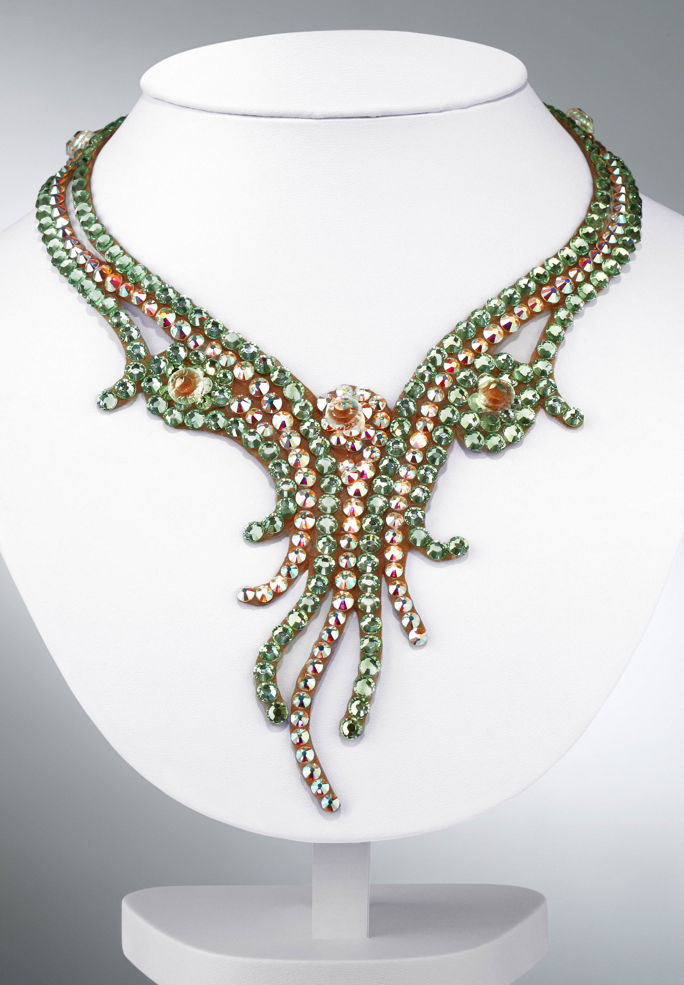 Zdenka Arko Chrystal AB & Crysolite Rhinestone Necklace NC11005-16-Crystal AB / Chrysolite