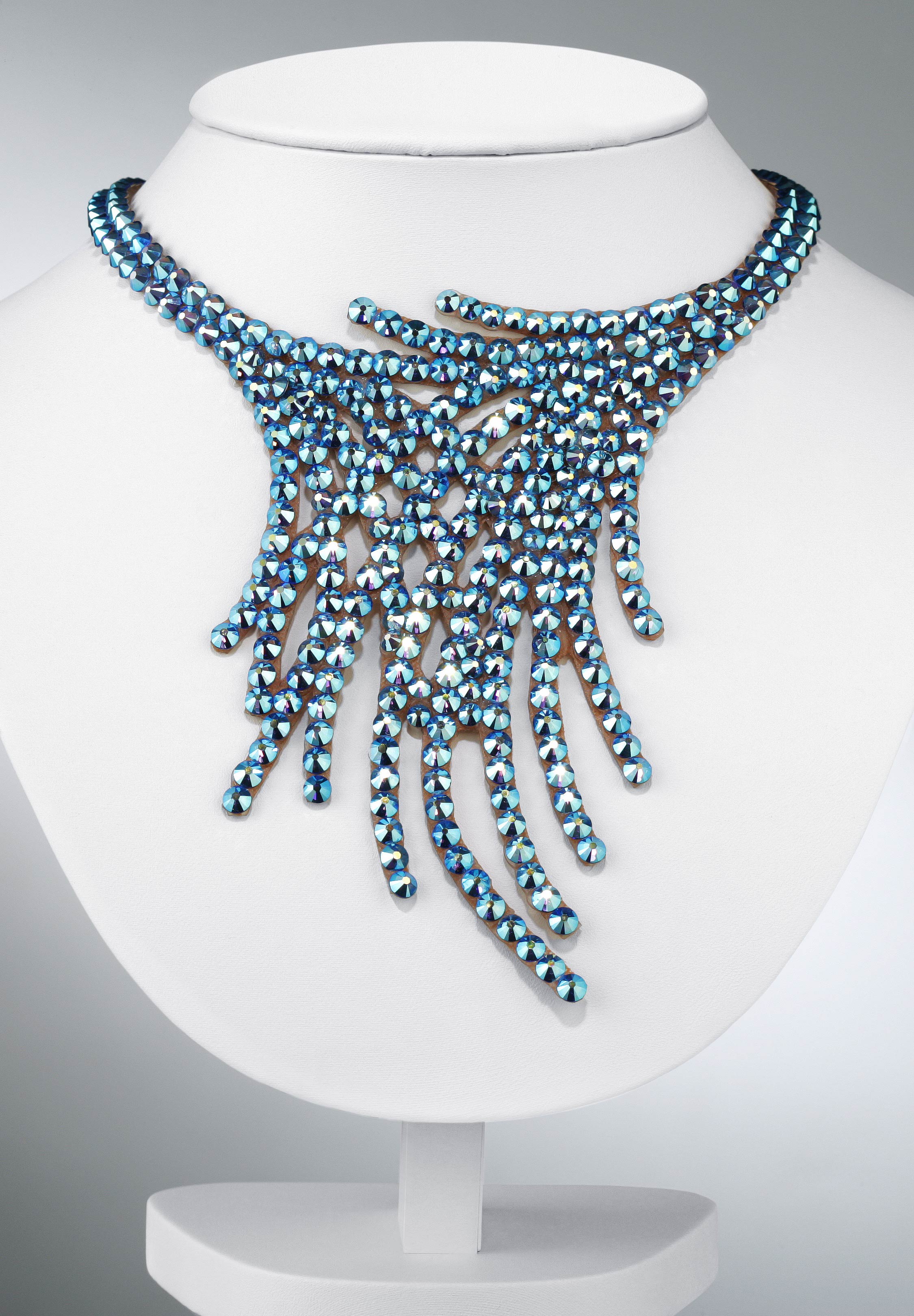 Zdenka Arko Sapphire AB Crystallized Necklace NC11001-03-Sapphire AB