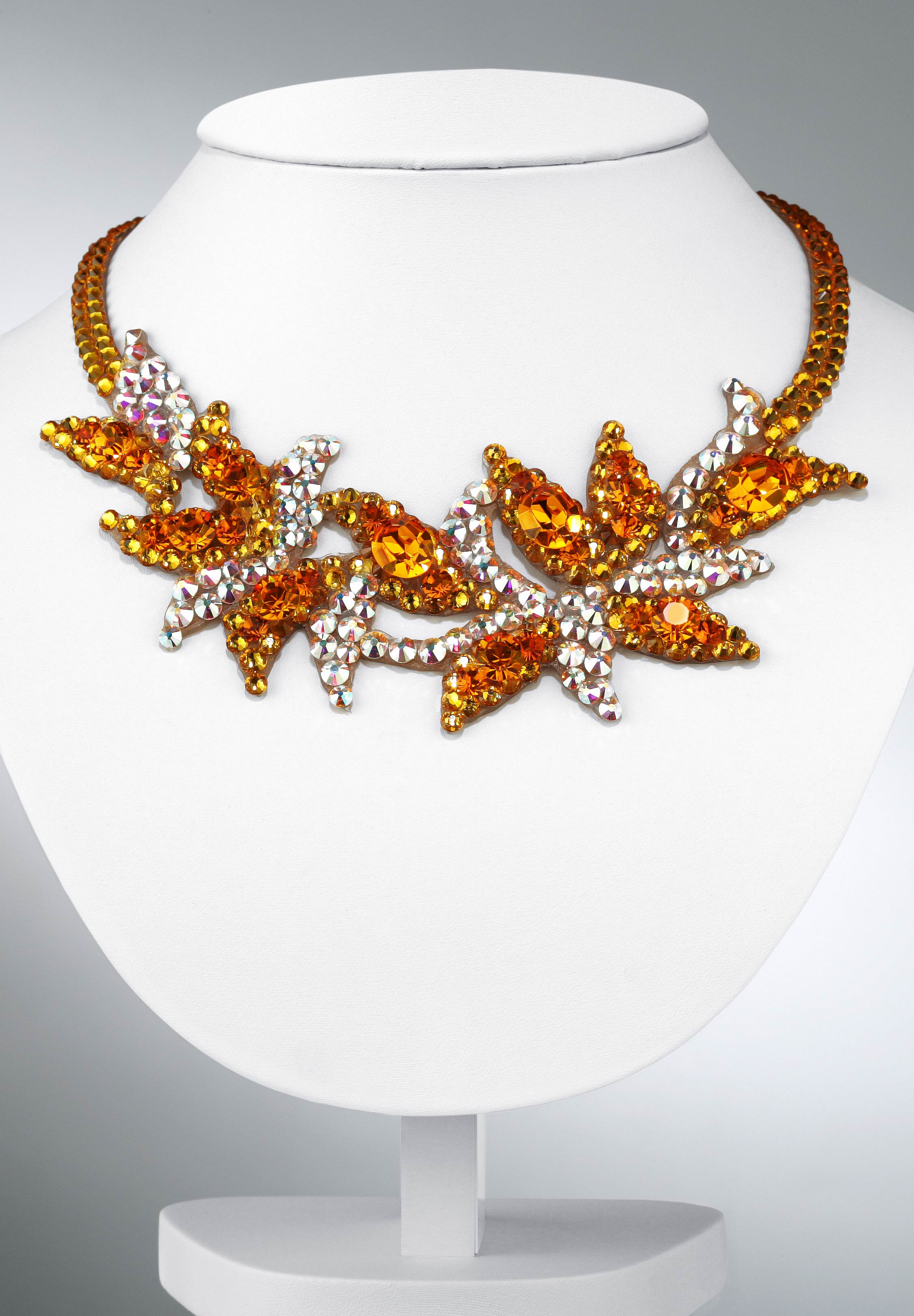 Zdenka Arko Topaz & Crystal AB Rhinestone Necklace NC11008-05-Topaz / Crystal AB 