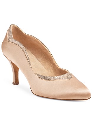 2HB Ladies Ballroom Court Shoes Evelyn-Satin 200 / Gold Glitter