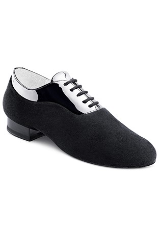 2HB Mens Ballroom Shoes 2001-Black Suede / Black Patent