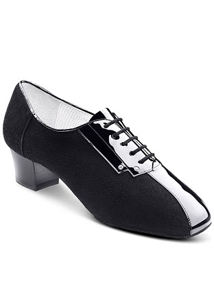 2HB Mens Latin Professional Shoes 71903SF-Black Patent / Black Suede