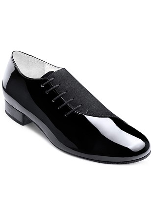 2HB Mens Standard Dance Shoes 72007M-Black Patent / Black Suede