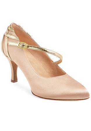 2HB Women Ballroom Shoes Sonia-Satin 200 / Gold Mirror Calf