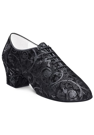 2HB Women Practice Dance Shoes 71901 SF-Black Print Suede ST109