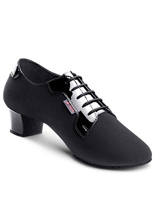 Aida Mens Latin Shoes Smagin 136T-Black Crepe / Black Patent