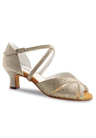 Anna Kern 620-50 Social Dance Shoes-Gold Sparkle